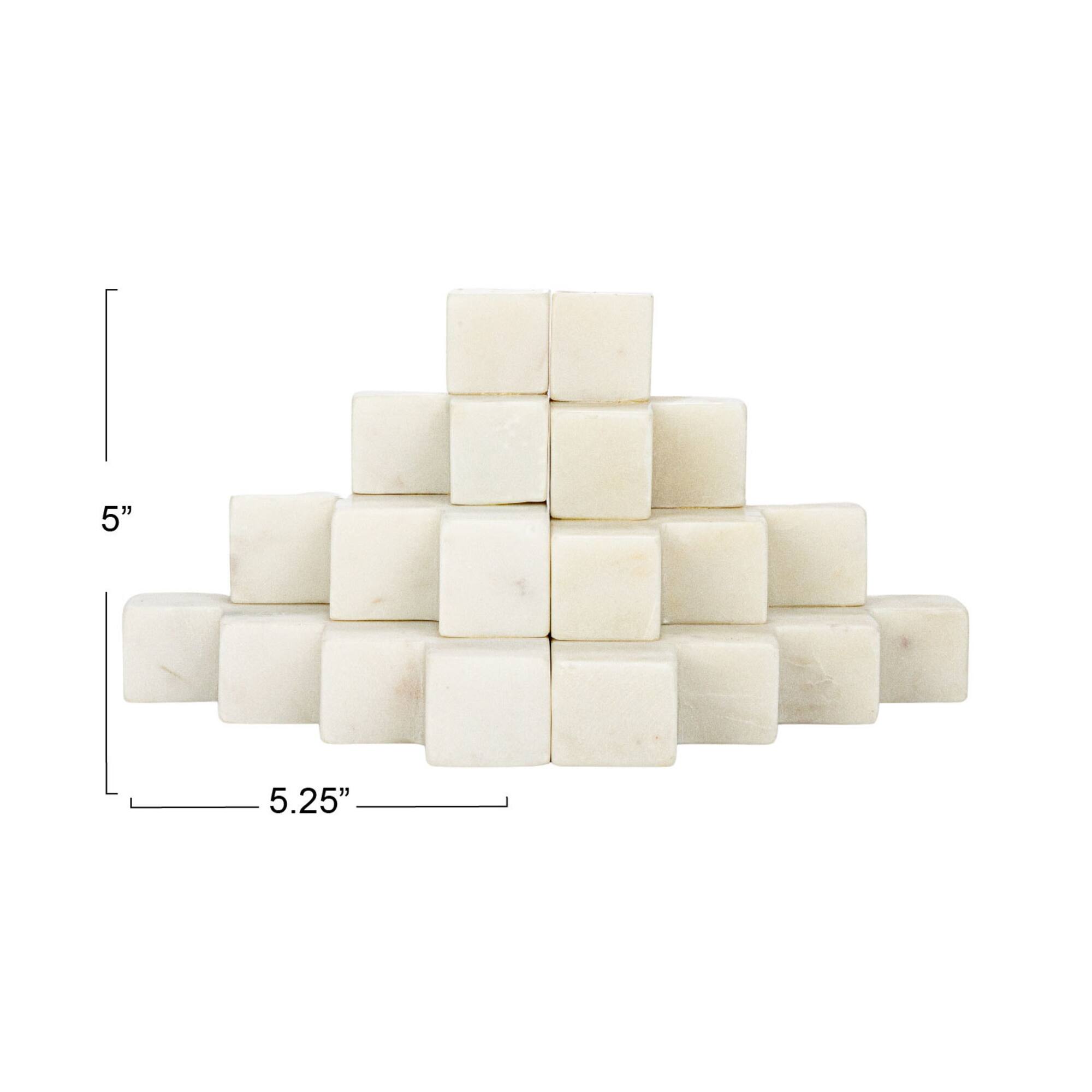 Hello Honey® 5" White Decorative Marble Stairstep Bookends Set